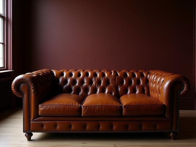 Classic leather Chesterfield sofa