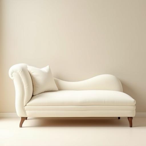 Elegant chaise lounge in cream fabric